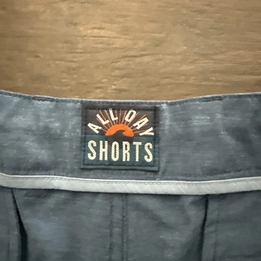 Faherty All Day Shorts Men 33 Blue Drawstring Stretch Performance Golf 9 Inseam